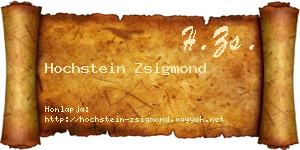 Hochstein Zsigmond névjegykártya